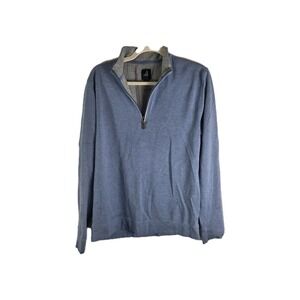 Johnnie-O Sully 1/4 Zip Pullover Mens Med Blue Mock Neck Golf   Casual Sweater